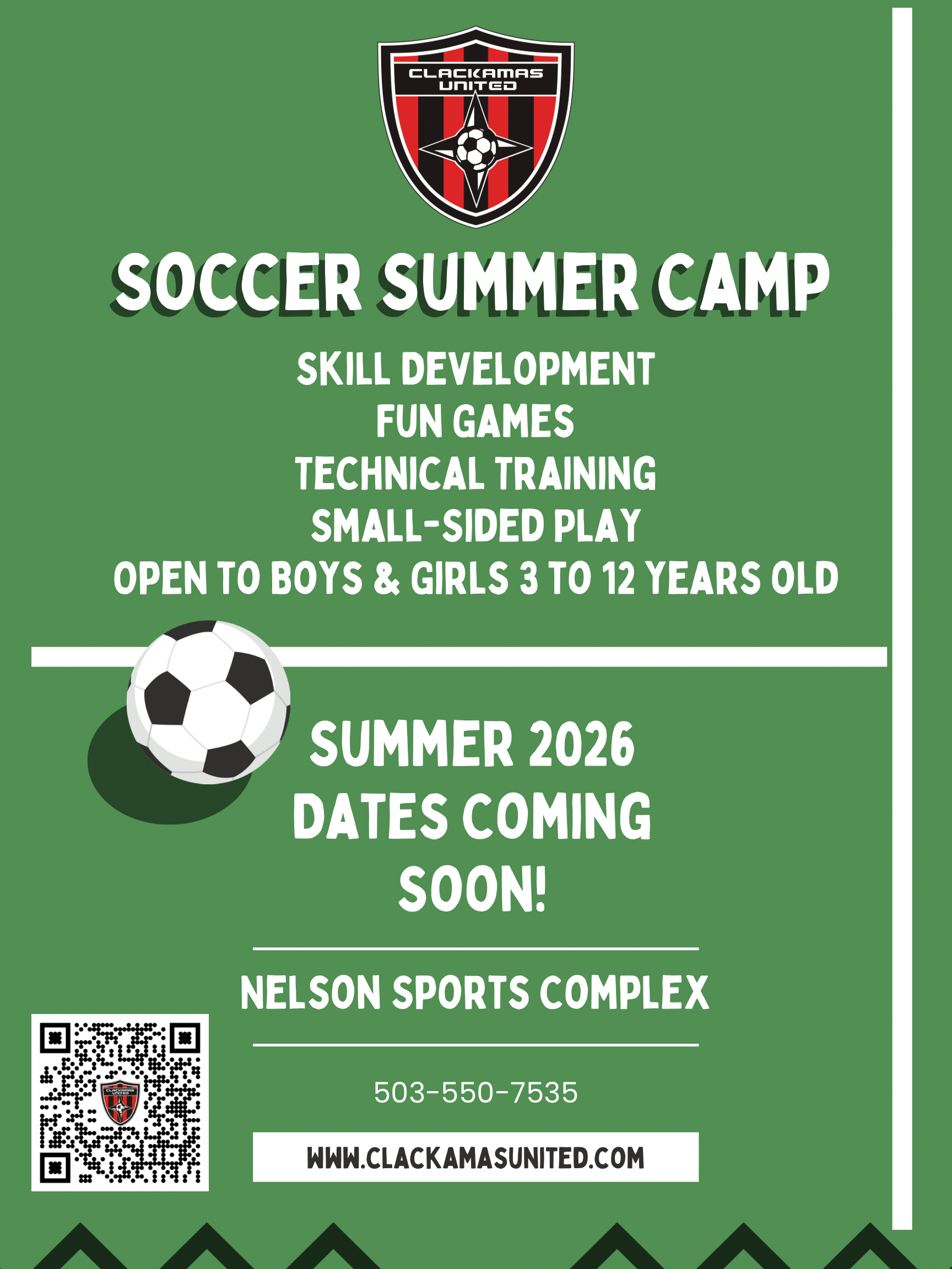 Players at a summer soccer camp